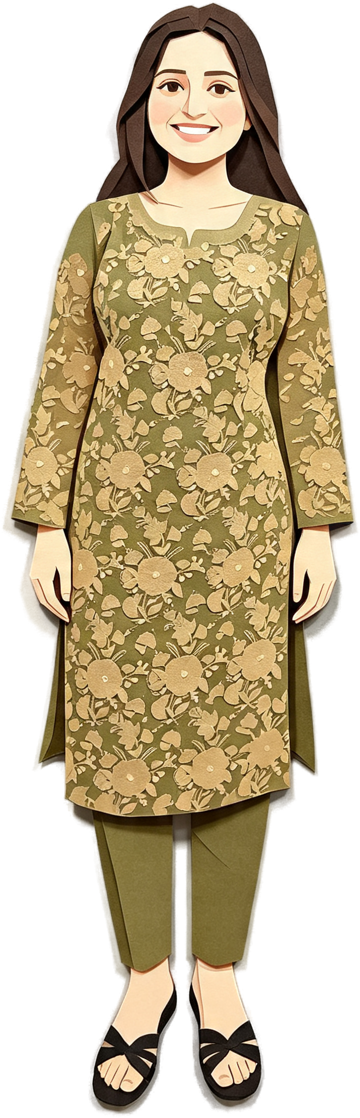 Meerab standing neutrally