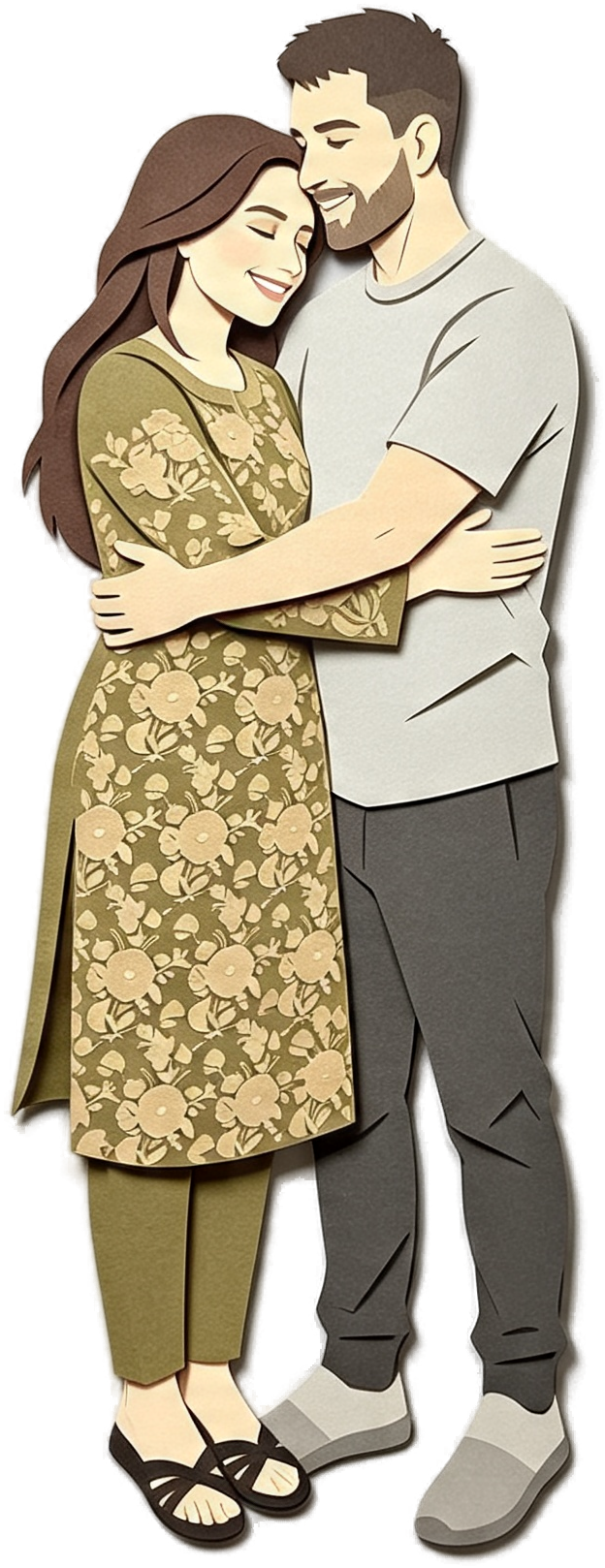 Meerab and Riaz in a warm hug